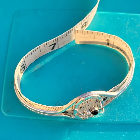 Native American signed Dean 925 sterling silver handmade spider onyx web bracele - Picture 10 of 16